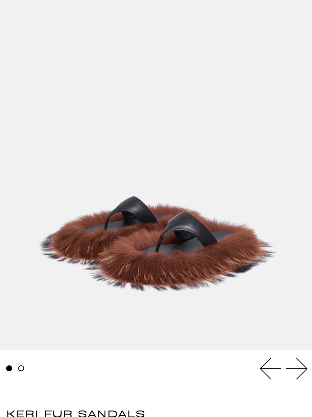 Hanifa Brown Faux-Fur Thong Sandals with Black Straps